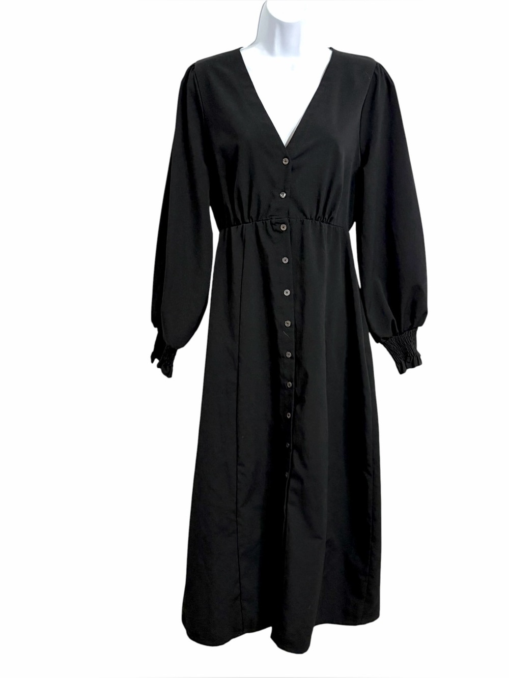 Disturbia Dark Romantic Witchy Dress 6 Black Goth Bishop Sleeve Alt Whimsigoth